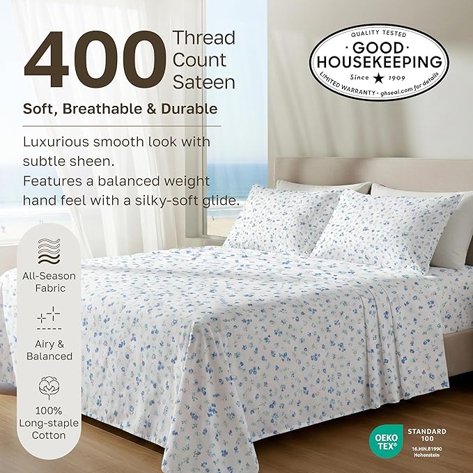 California Design Den Soft Twin XL 100% Cotton Sheet Sets, 400 Thread Count - Image 3