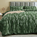 MUXHOMO Duvet Cover King Size, Reversible Floral Dark Green Duvet Cover Set by MUXHOMO
