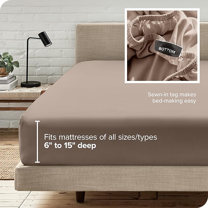 Bare Home Fitted Bottom Sheet Full Size - Image 6