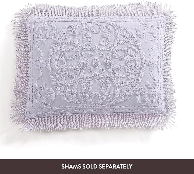 Beatrice Home Fashions Medallion Chenille Bedspread, Twin, Lavender