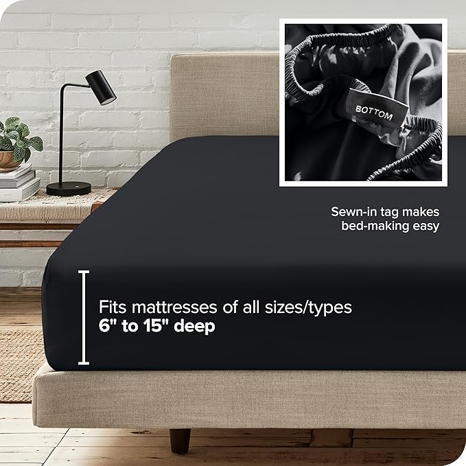 Bare Home Fitted Bottom Sheet Twin Size - Image 6