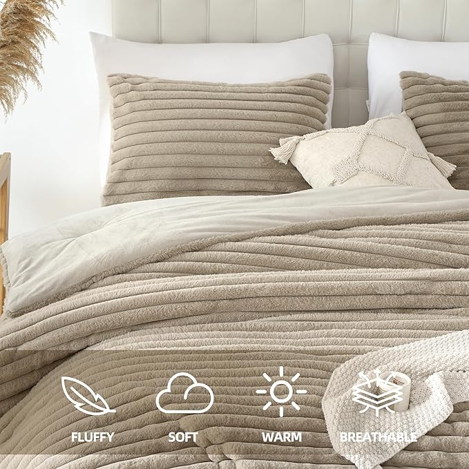 Smoofy Fluffy Full Size Comforter Sets 3 Pieces - Image 2