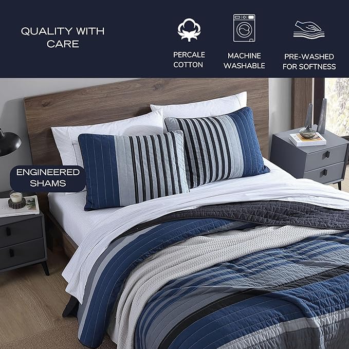 Nautica - King Quilt Set, Reversible Cotton Bedding - Image 3