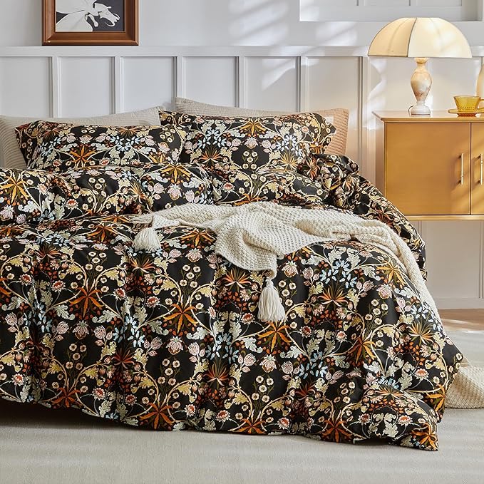 mixinni Duvet Cover Full Size, Cotton Percale Farmhouse Bedding Sets Soft by mixinni