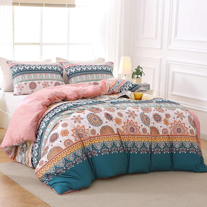 MUXHOMO Duvet Cover Full Size Floral Duvet Cover Set - Image 3