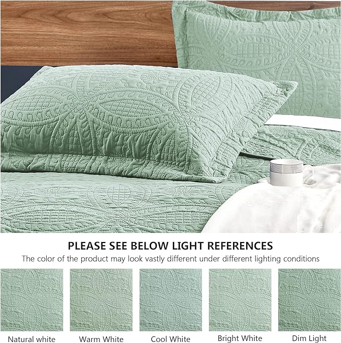 Love's cabin Quilts for Queen Bed Sage Bedspreads - Image 5