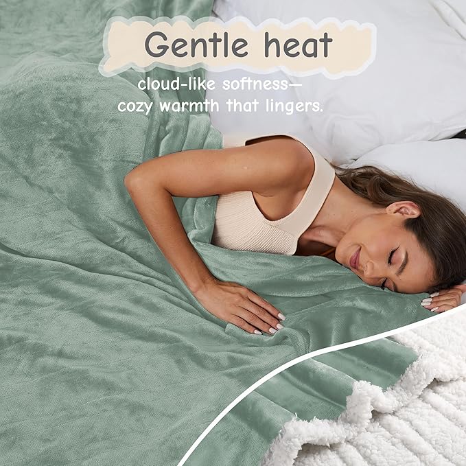 Electric Heated Blanket Full Size 72"x84", Soft Flannel - Image 2