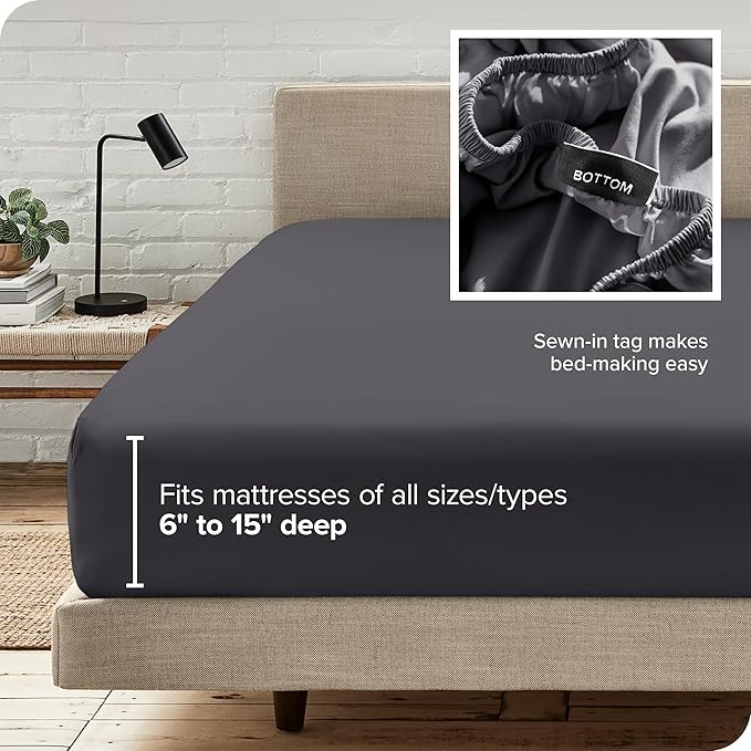 Bare Home Fitted Bottom Sheet Short Queen Size - Image 6