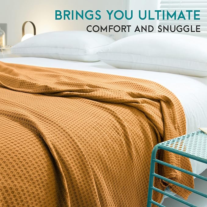 AmyHomie Cooling Waffle Blanket King Size, 100% Rayon Derived from Bamboo - Image 4