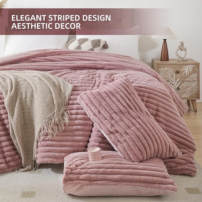 Smoofy Fluffy Full Size Comforter Sets 3 Pieces - Image 3
