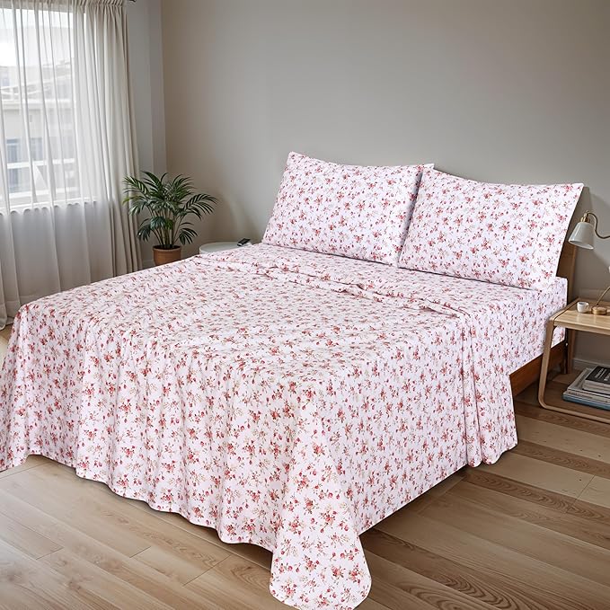 RUVANTI 100% Cotton Sheets – Full Size Percale Bedding, Cooling & Breathable - Image 2