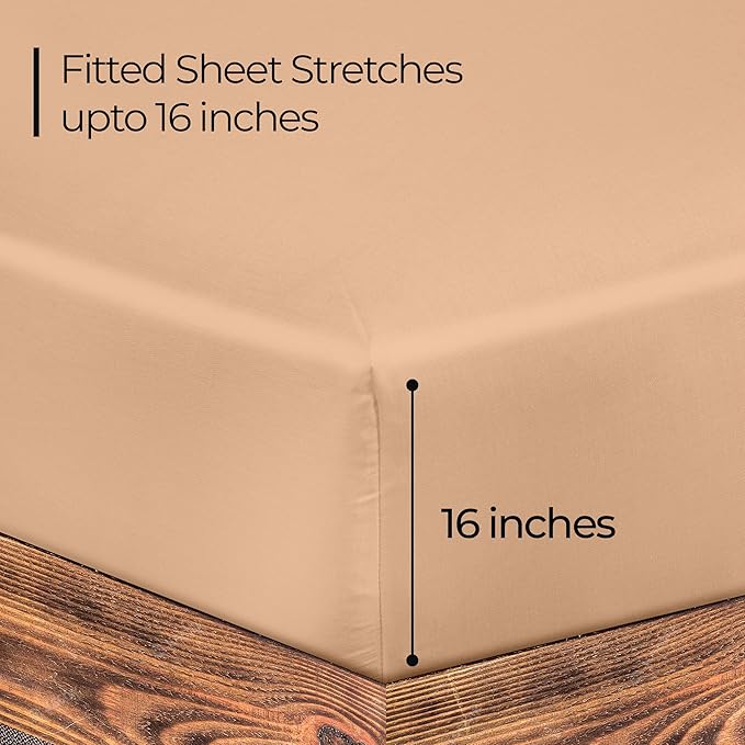 ROYALE LINENS 300 Thread Count 100% Long Staple Combed Cotton Fitted Sheet Queen - Image 2