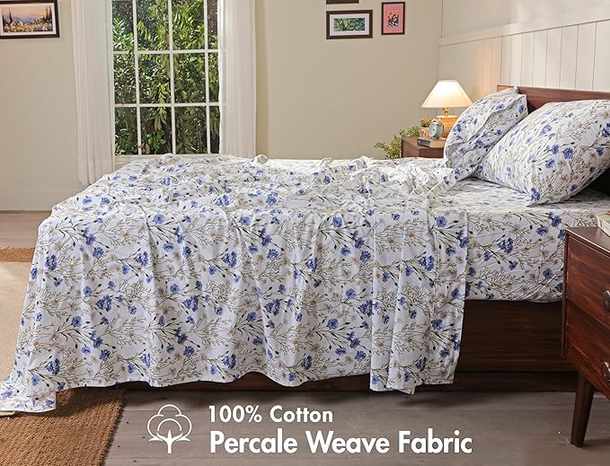 RUVANTI 100% Cotton Sheets – Twin XL Size Percale Bedding, Cooling & Breathable - Image 2