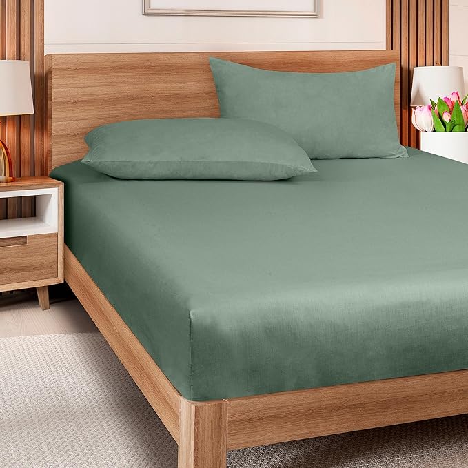 ROYALE LINENS 300 Thread Count 100% Long Staple Combed Cotton Fitted Sheet Queen - Image 8