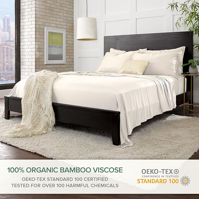 Pure Bamboo Twin XL Sheets, Genuine 100% Organic Viscose Derived from Bamboo - Image 2