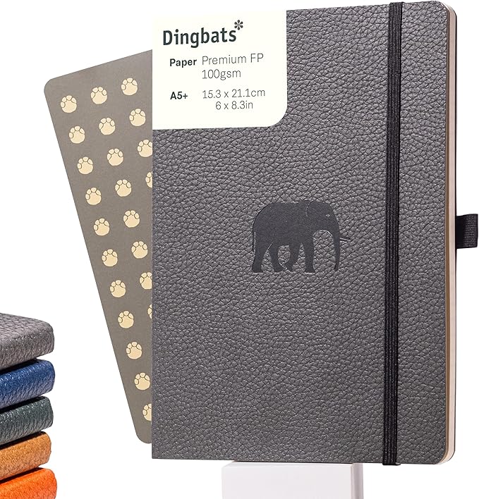 Dingbats A5 Wildlife Lined Notebook Journal - Premium Vegan Leather Softcover Executive Journal for Women & Men - Work, Note Taking, Writing & Travel-DeskoryOffice