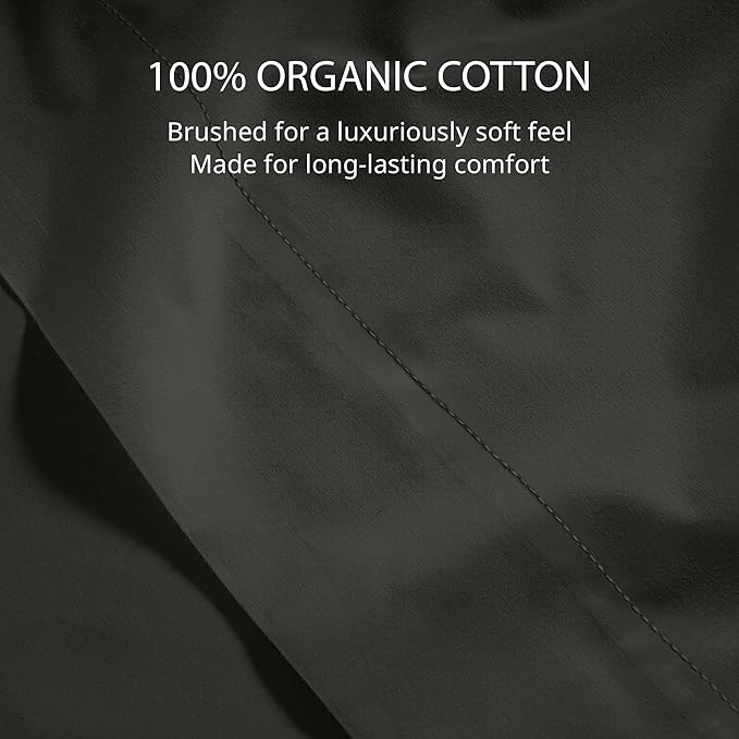 Lane Linen 100% Organic Cotton Queen Size Flat Sheet Only - Image 5
