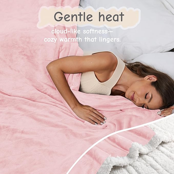 Electric Heated Blanket Queen Size 84"x90", Soft Flannel - Image 4