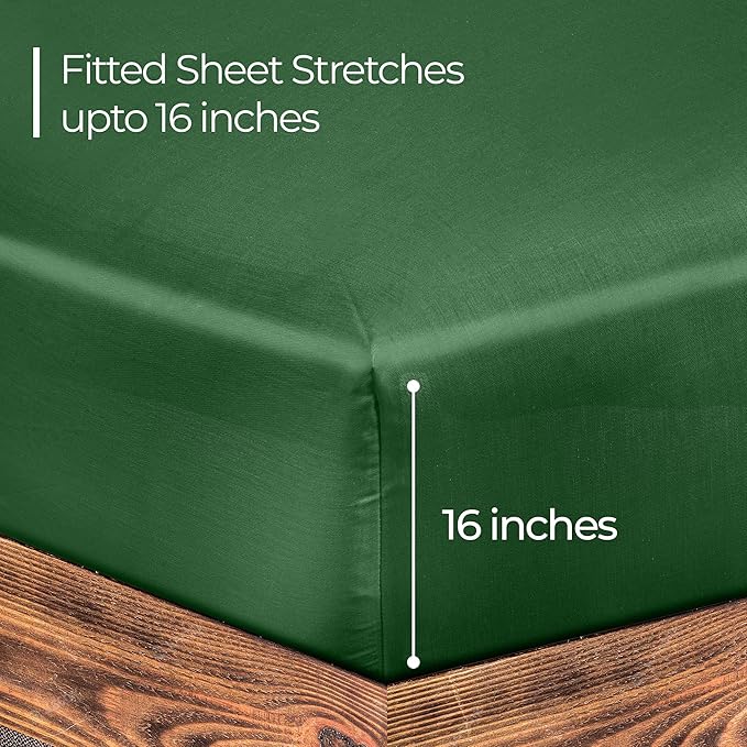 ROYALE LINENS 300 Thread Count 100% Long Staple Combed Cotton Fitted Sheet King - Image 2