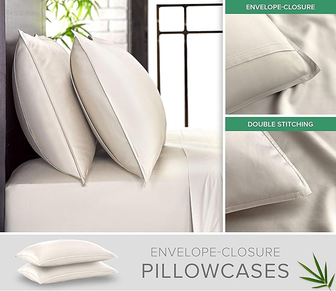 Pure Bamboo Twin Sheets, Genuine 100% Organic Viscose Derived from Bamboo Bed - Image 3