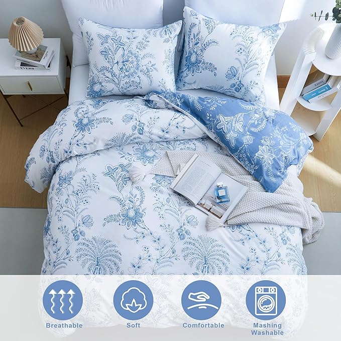 BOLINLIVING Duvet Cover Twin Size, Flower Kids Duvet Cover - Image 4
