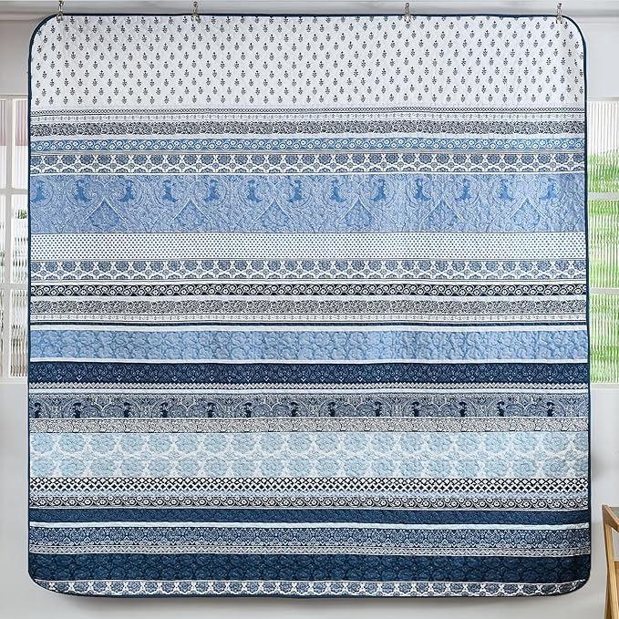 WONGS BEDDING Boho Quilt Set Twin Size, Lightweight Bedspread Coverlet Bedding - Image 5