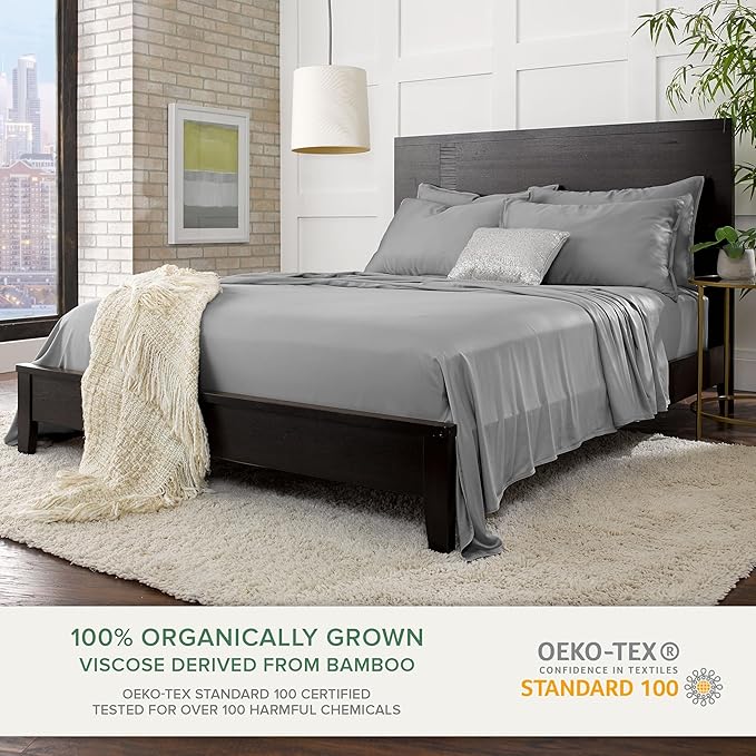 Pure Bamboo Full Sheets, Genuine 100% Organic Viscose Derived from Bamboo Bed - Image 2