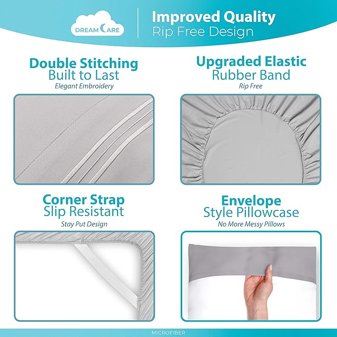 DREAMCARE King Size Sheets Set - Image 6