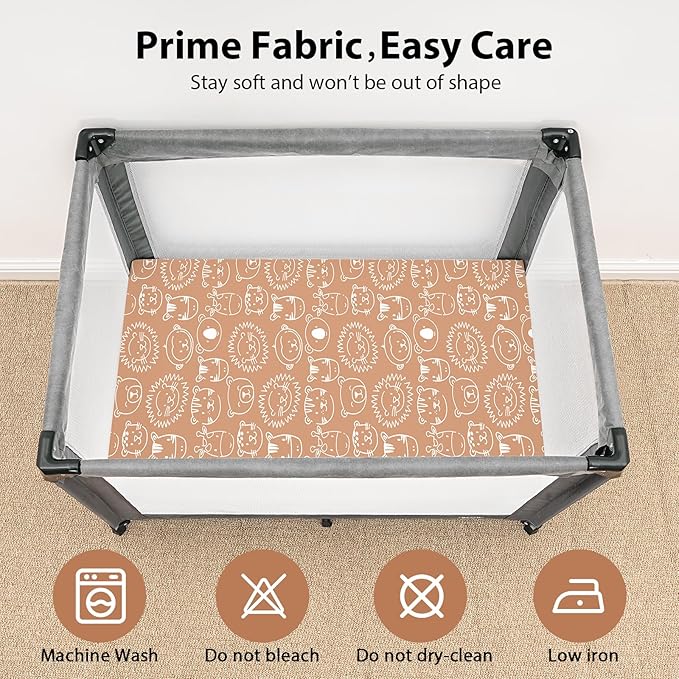 Baby Mini Crib Sheets Boy, Portable 38”x26” Pack and Play Sheets Fitted - Image 2