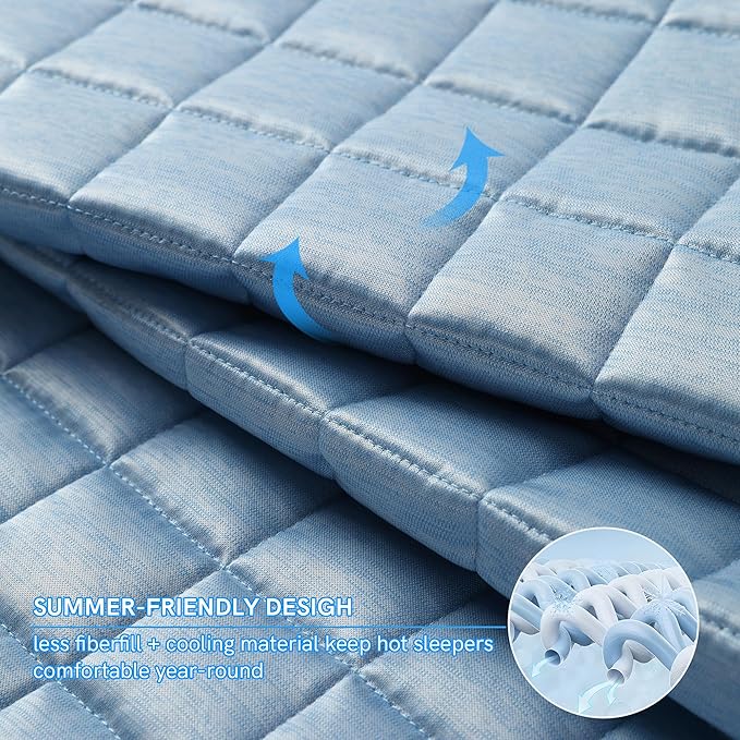 YnM Cooling Weighted Blanket for Adults, 15lbs Heavy Bed Throw Comforter - Image 3