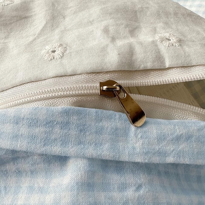 mixinni Blue White Gingham Duvet Cover Twin XL Size - Image 8