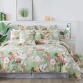 FADFAY Floral Duvet Cover Set Full 100% Cotton Girls Bedding 600 TC Mint Green by CottonWorldSweetDream