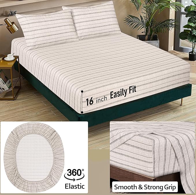 RUVANTI 100% Cotton Sheets – Twin Size Percale Bedding, Cooling & Breathable - Image 5