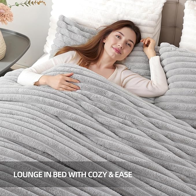Smoofy Fluffy Full Size Comforter Sets 3 Pieces - Image 6
