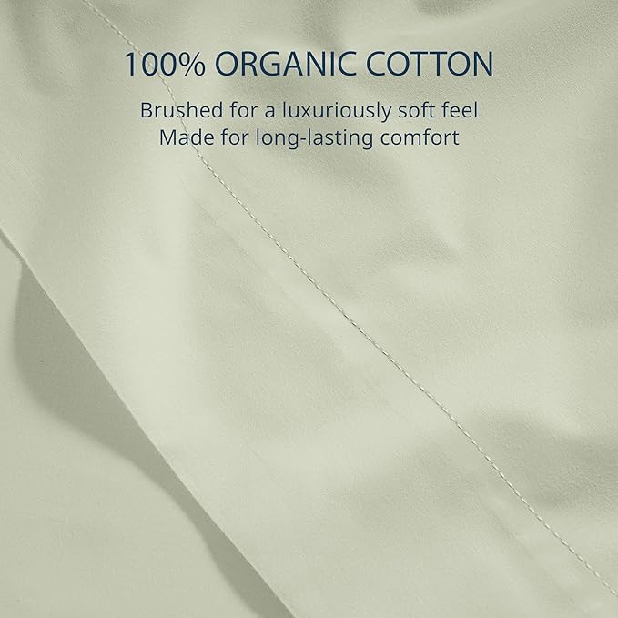 Lane Linen 100% Organic Cotton Twin Size Flat Sheet Only - Image 5