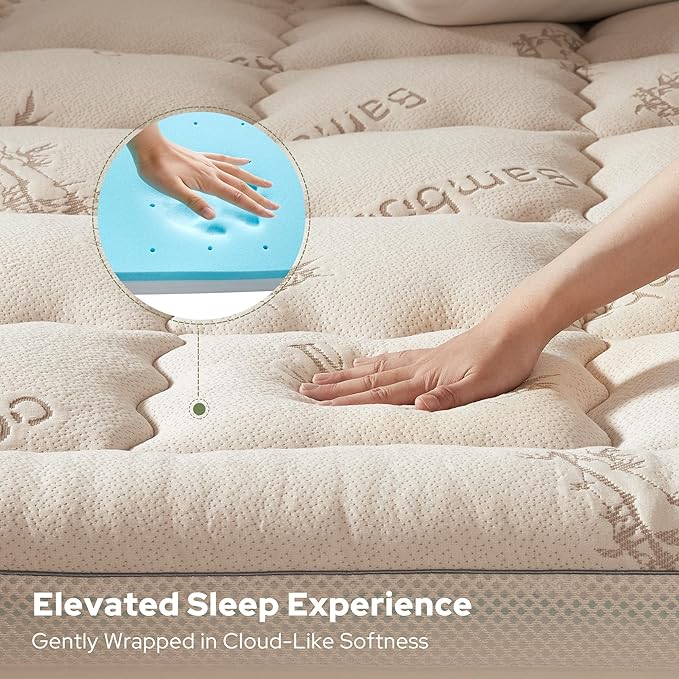 BEDLORE 4 Inch Memory Foam Mattress Topper Twin XL, 2-in-1 Dual Layer Design - Image 4