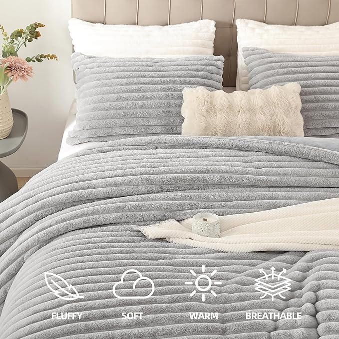 Smoofy Fluffy King Size Comforter Set 3 Pieces - Image 2