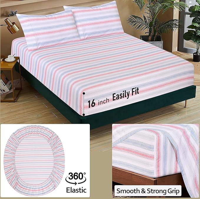 RUVANTI 100% Cotton Sheets – Twin XL Size Percale Bedding, Cooling & Breathable - Image 5