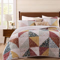 BLOOMHAVEN Quilt Set Queen Size, Patchwork Burnt Orange Floral Quilt Sets by BLOOMHAVEN