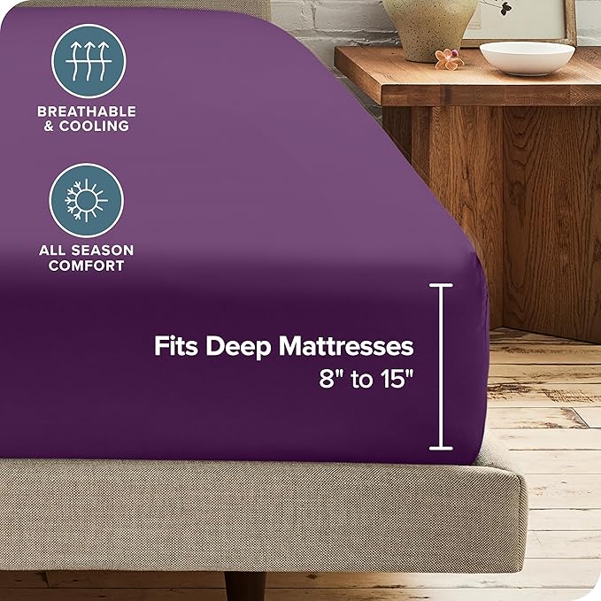 Bare Home 2-Pack Fitted Bottom Sheets Queen - Image 4