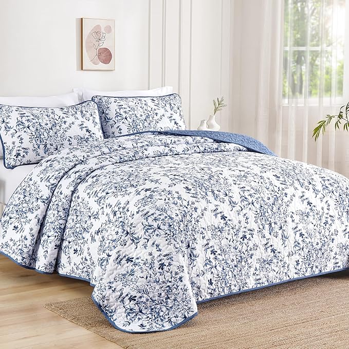 WONGS BEDDING Quilt King Size, Botanical Quilt - Image 2