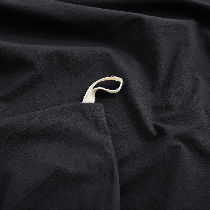 LOVQUE Bedding Duvet Cover Queen Size, 100% Washed Cotton Linen Like Natural - Image 4