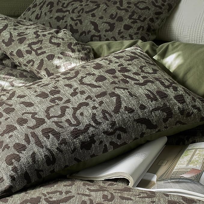 mixinni Leopard Duvet Cover Full Size, Premium Yarn-Dyed Jacquard Cotton Duvet - Image 7