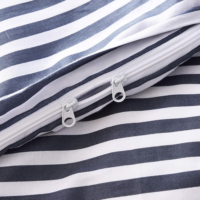 JELLYMONI 100% Natural Cotton 2pcs Striped Duvet Cover Sets, - Image 6