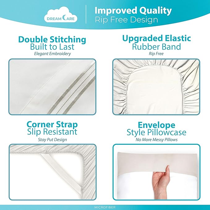 DREAMCARE King Size Sheets Set - Image 6