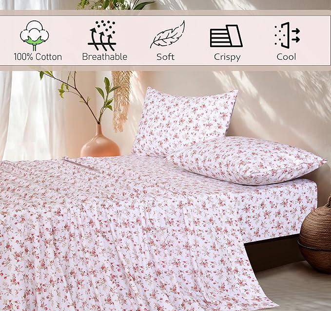 RUVANTI 100% Cotton Sheets – California King Percale Bedding, Cooling & - Image 5
