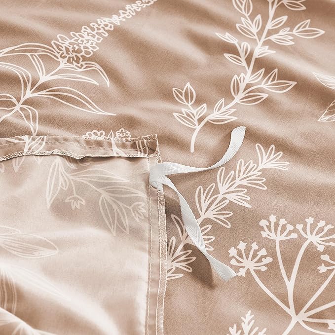 MUXHOMO Duvet Cover Full Size, Reversible Floral Rosy Gold Duvet Cover Set - Image 5