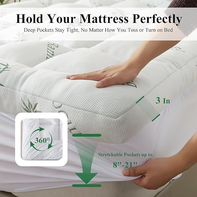 ELNIDO QUEEN® 3 Inch Memory Foam Mattress Topper Queen Size - Image 7