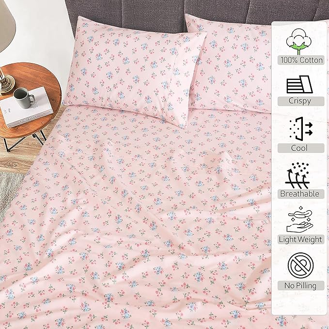 RUVANTI 100% Cotton Sheets – Full Size Percale Bedding, Cooling & Breathable - Image 2