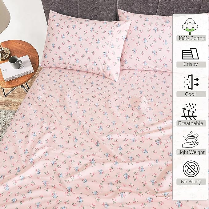 RUVANTI 100% Cotton Sheets – Split King Size Percale Bedding, Cooling & - Image 2